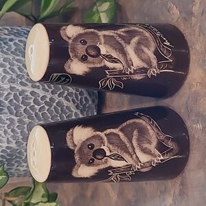 THE LITTLE SYDNEY POTTERY VINTAGE HAND PAINTED Koala Salt and Pepper S…